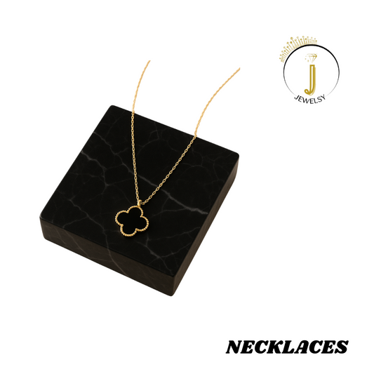 Elegant Black Clover Pendant